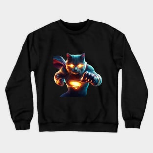 Angry Superhero Cat Crewneck Sweatshirt